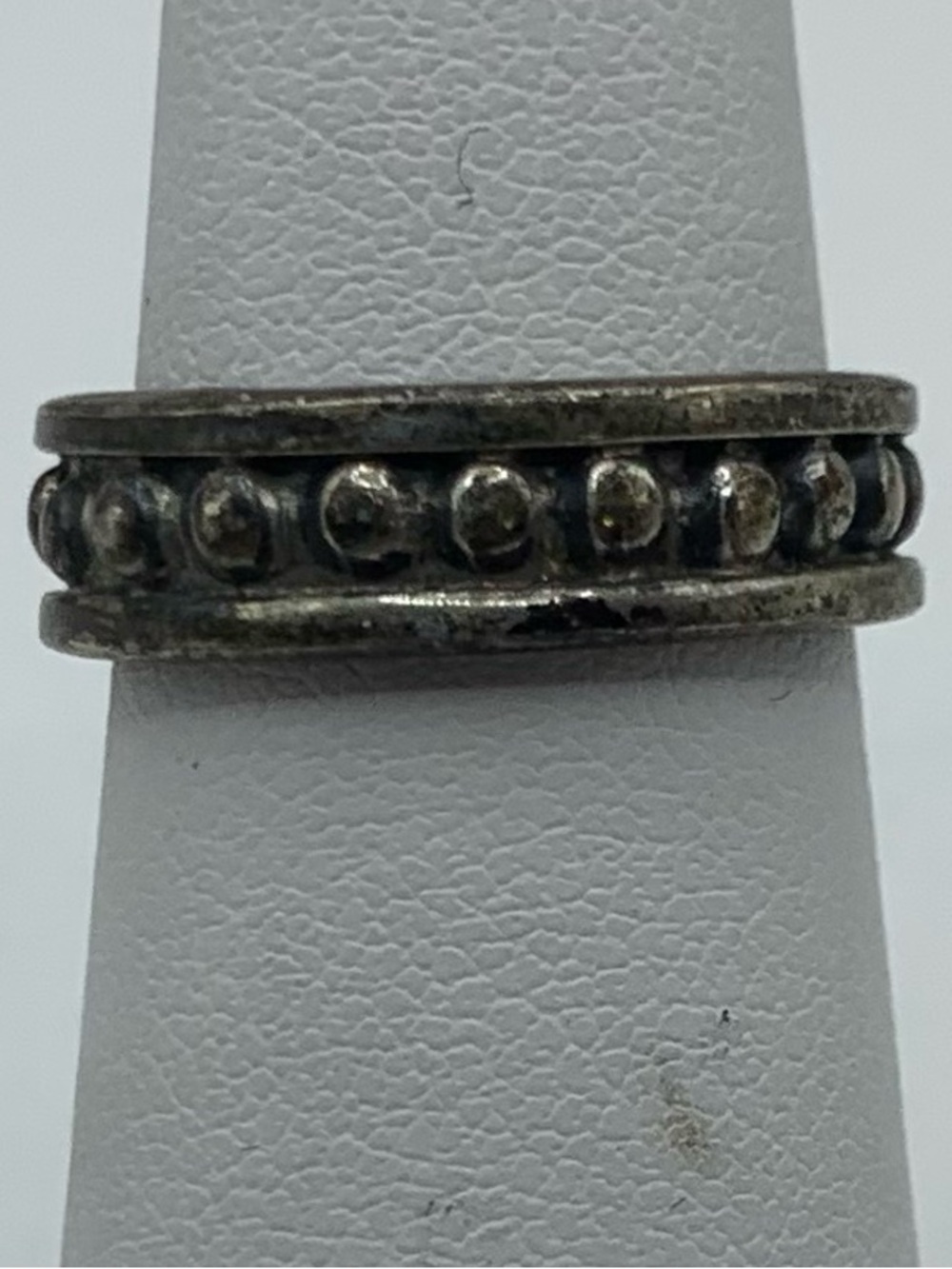Vintage MWS Mexico 925 Silver Beaded Band Ring Size 5 Mark Wasserman Taxco TH127